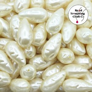 Plastic Pearl - Baroque Drop – 25mm - Light Creamrose