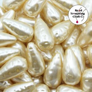Plastic Pearl - Baroque Drop – 30mm - Cream
