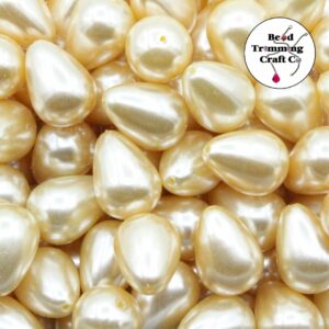 Plastic Pearl - Drop – 20mm - Dark Cream