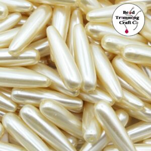 Plastic Pearl - Drop – 30mm - Cream