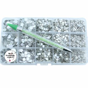 Crystal Glue On Bundle - SS5 to SS50 - Crystal F - Wax Pen - 7836 pieces