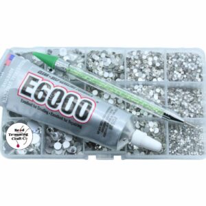 Crystal Glue On Bundle - SS5 to SS50 - Crystal F - Wax Pen - E6000 80.4 Grams - 7836 pieces