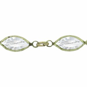 Swarovski Navette / Channel Chain - 10mm - Crystal / No Plating - Price per centimeter.