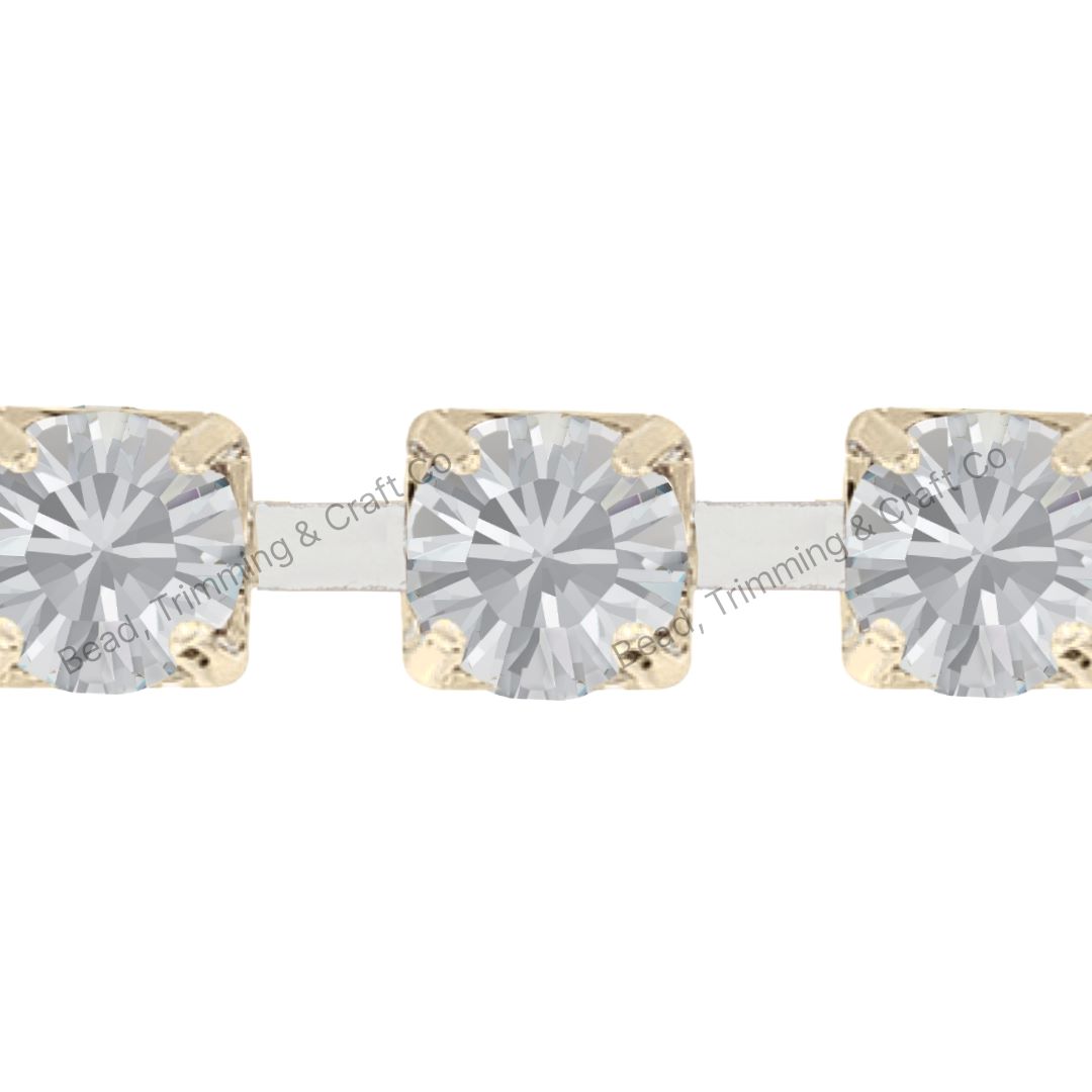 Cupchain - 6mm - Crystal / Silver - Price per centimeter