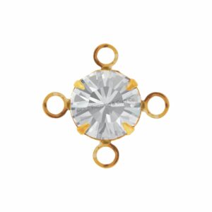Swarovski Setting - Round - 4 Ring - 6.5mm - Gold / Crystal