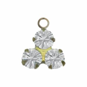Swarovski Setting - Triangle - 7mm - No Plating / Crystal