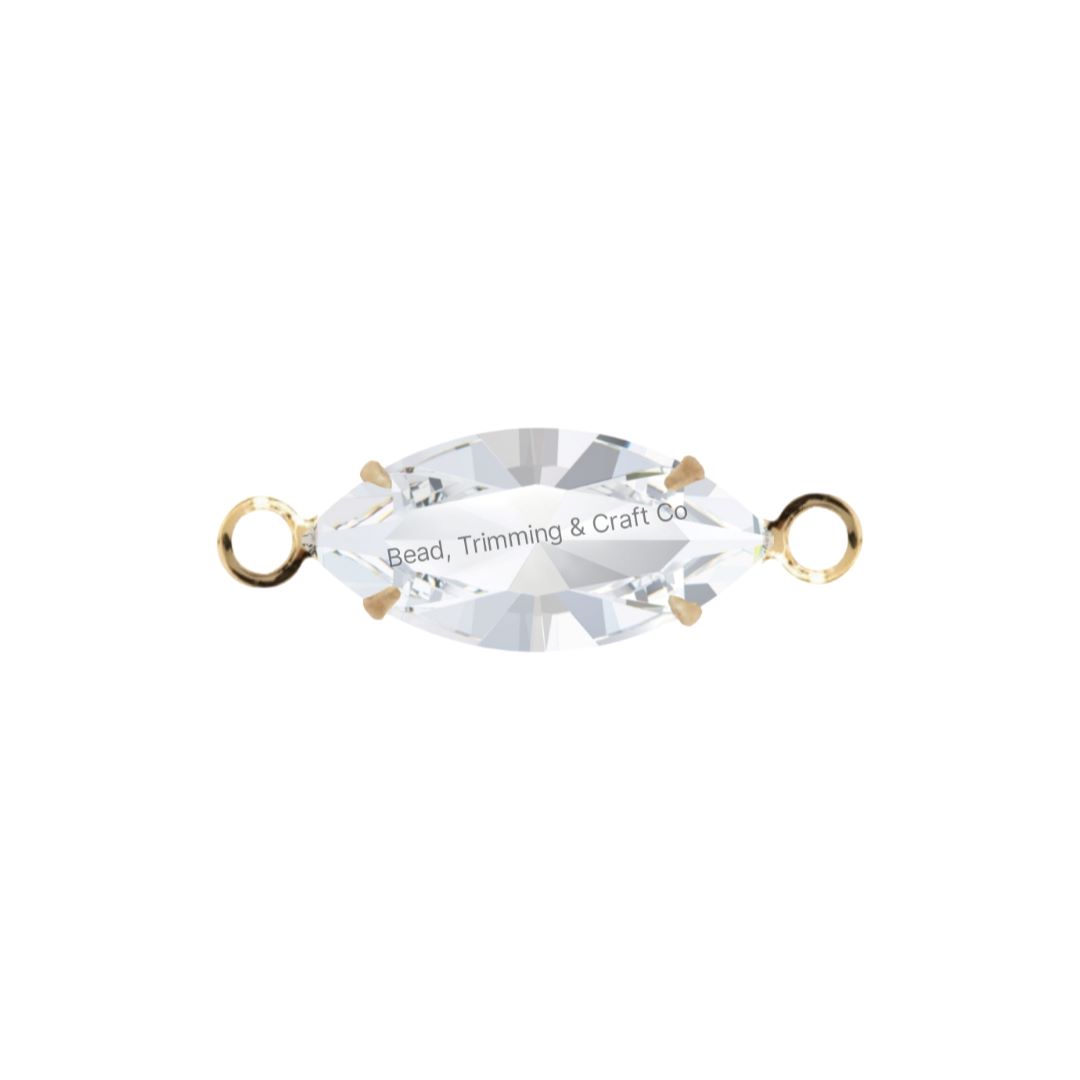 Swarovski Setting - Navette - 15mm - Gold / Crystal