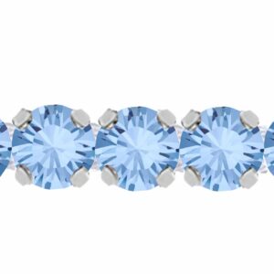 Swarovski Trimming - 1 Row - 5mm - Aqua / Silver / White - Price per centimeter
