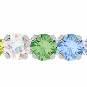 Swarovski Trimming - 1 Row - 5mm - Multi / Silver / White - Price per centimeter