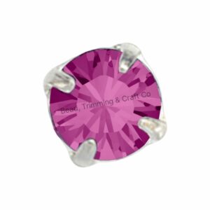 Swarovski Chaton – Round – SS17 – 4mm - Silver / Fuchsia