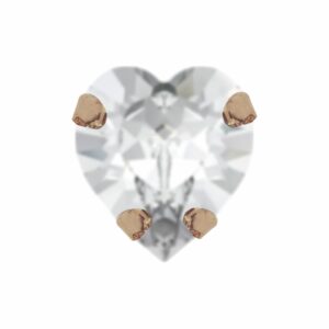 Swarovski Chaton - Heart TC - NO HOLES - 10mm - No Plating / Crystal