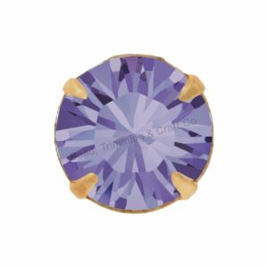 Swarovski Chaton - Round - NO HOLES - 3mm - Gold / Tanzanite