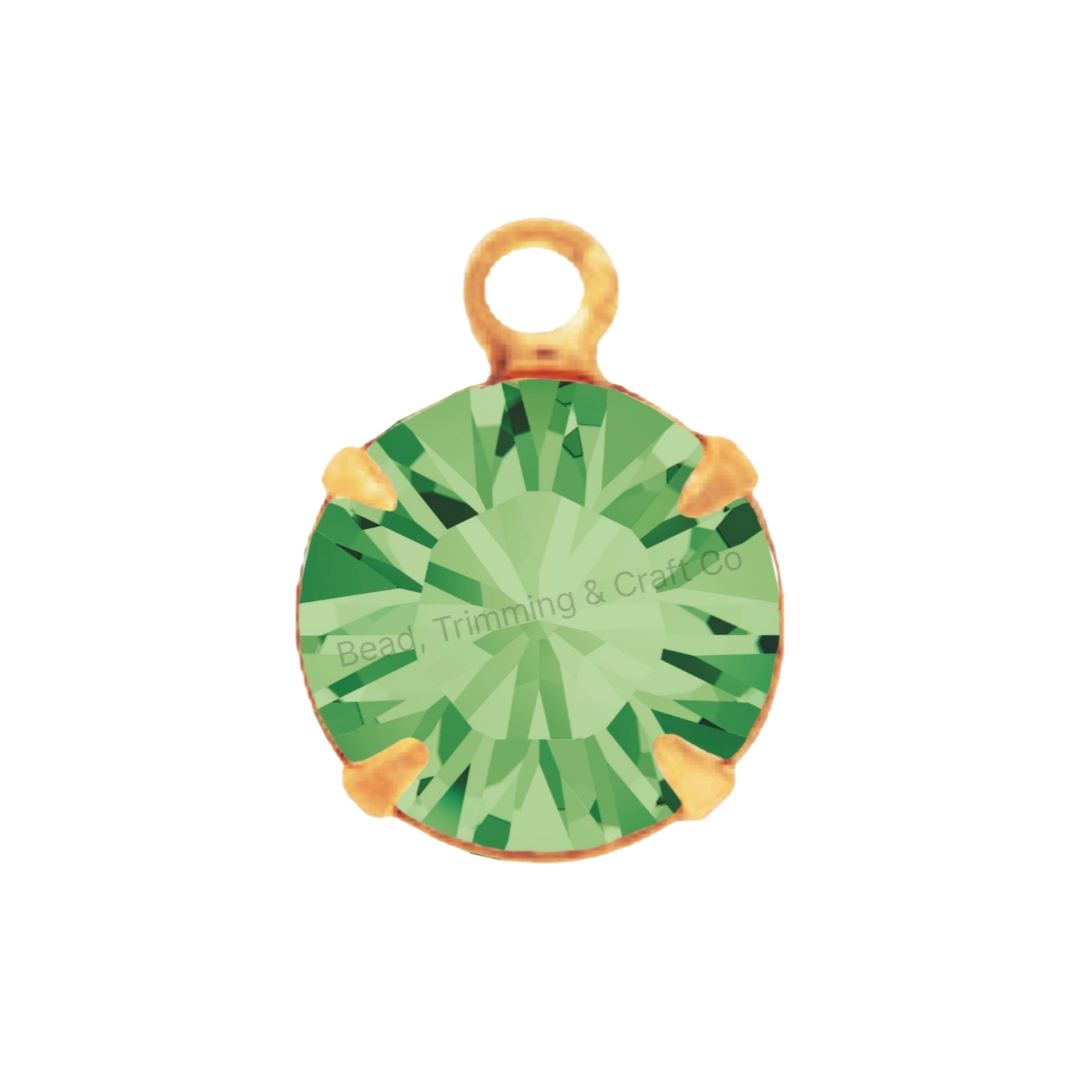 Swarovski Setting - Round - 7mm - Gold / Peridot