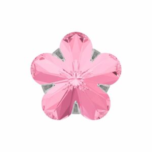 Swarovski Chaton – Flower – 10mm - Sterling Silver / Light Rose
