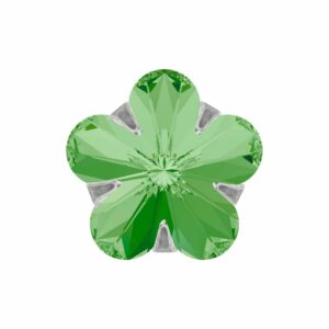 Swarovski Chaton – Flower – 10mm - Sterling Silver / Peridot