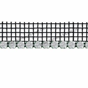 Swarovski Trimming - 1 Row - 5mm - Crystal / Silver / Black Net - Price per centimeter