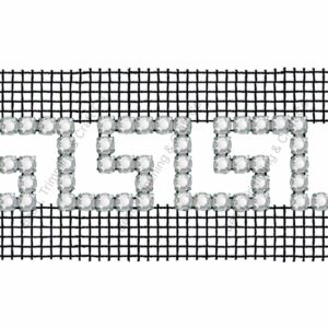 Swarovski Greek Key Trimming - 25mm - Crystal / Black - Price per centimeter