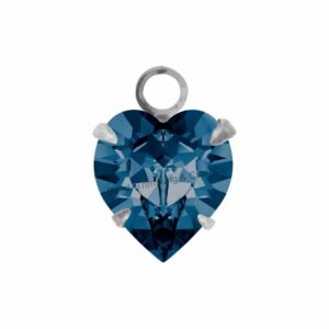 Swarovski Stone - Heart Setting - 8.8mm - Light Platinum / Montana