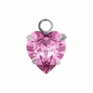 Swarovski Stone - Heart Setting - 8.8mm - Light Platinum / Light Amethyst