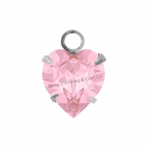 Swarovski Stone - Heart Setting - 11mm - Light Platinum / Light Rose Unf