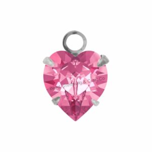 Swarovski Stone - Heart Setting - 8.8mm - Light Platinum / Rose