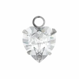 Swarovski Stone - Heart Setting - 8.8mm - Light Platinum / Crystal