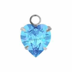 Swarovski Stone - Heart Setting - 8.8mm - Light Platinum / Light Sapphire