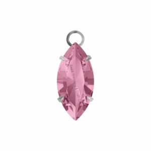 Swarovski Stone - Navette Setting - 18mm - Light Platinum / Light Rose