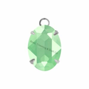 Swarovski Stone - Oval Setting - 14mm - Light Platinum / Peridot Unf