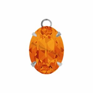 Swarovski Stone - Oval Setting - 14mm - Light Platinum / Hyacinth