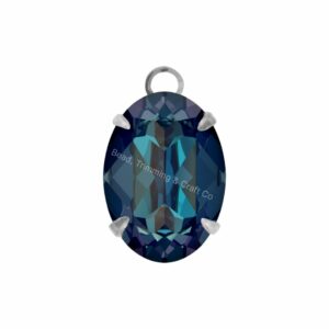 Swarovski Stone - Oval Setting - 14mm - Light Platinum / Vitrail Dark