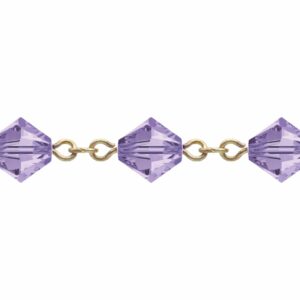 Swarovski Looped / Link Chain - 5mm - Tanzanite / Gold - Price per centimeter
