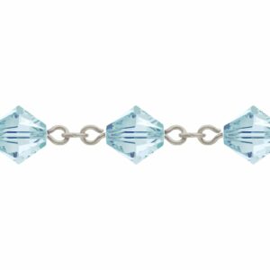 Swarovski Looped / Link Chain - 5mm - Light Azore / Rhodium - Price per centimeter