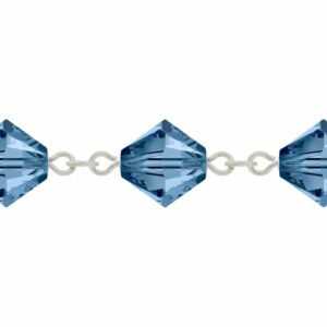 Swarovski Looped / Link Chain - 6mm - Montana / Rhodium - Price per centimeter