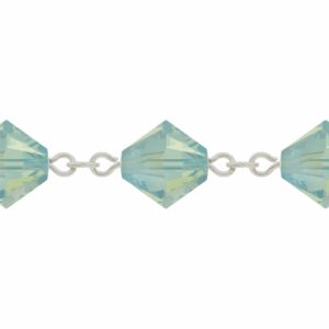 Swarovski Looped / Link Chain - 6mm - Pacific Opal / Rhodium - Price per centimeter