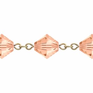 Swarovski Looped / Link Chain - 6mm - Light Peach / Gold - Price per centimeter