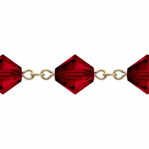 Swarovski Looped / Link Chain - 6mm - Siam / Gold - Price per centimeter