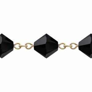 Swarovski Looped / Link Chain - 6mm - Jet / Gold - Price per centimeter