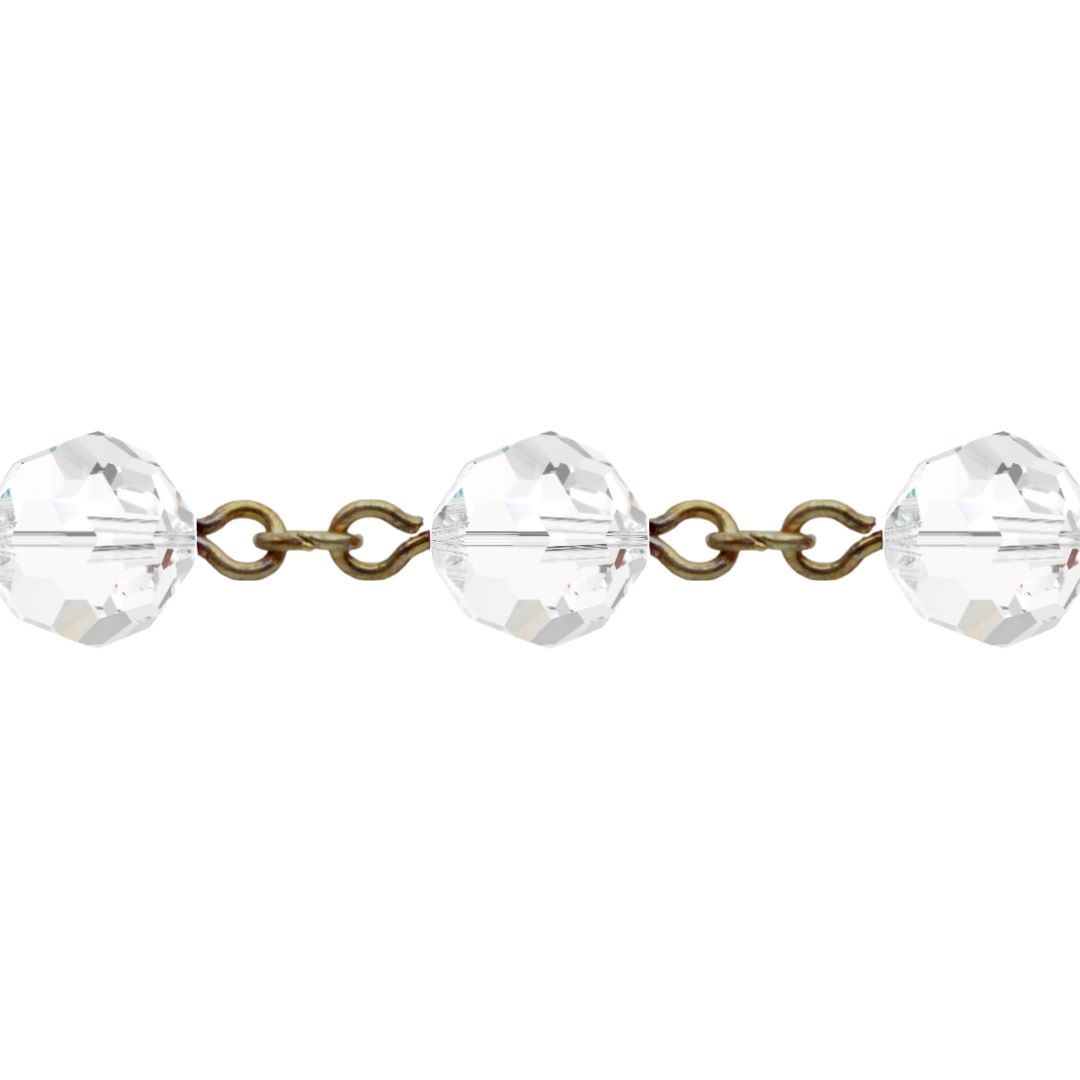 Swarovski Looped / Link Chain - 5mm - Crystal / No Plating - Price per centimeter