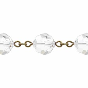 Swarovski Looped / Link Chain - 6mm - Crystal / No Plating - Price per centimeter