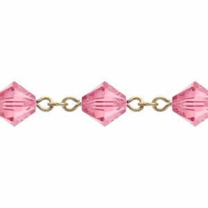 Swarovski Looped / Link Chain - 5mm - Light Rose / Gold - Price per centimeter