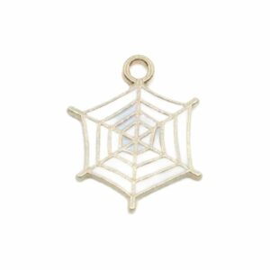 Spider Web Charm - White - Gold - 20mm