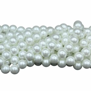 Pearl Bead - Glass - 10mm - White - 40cm Strand