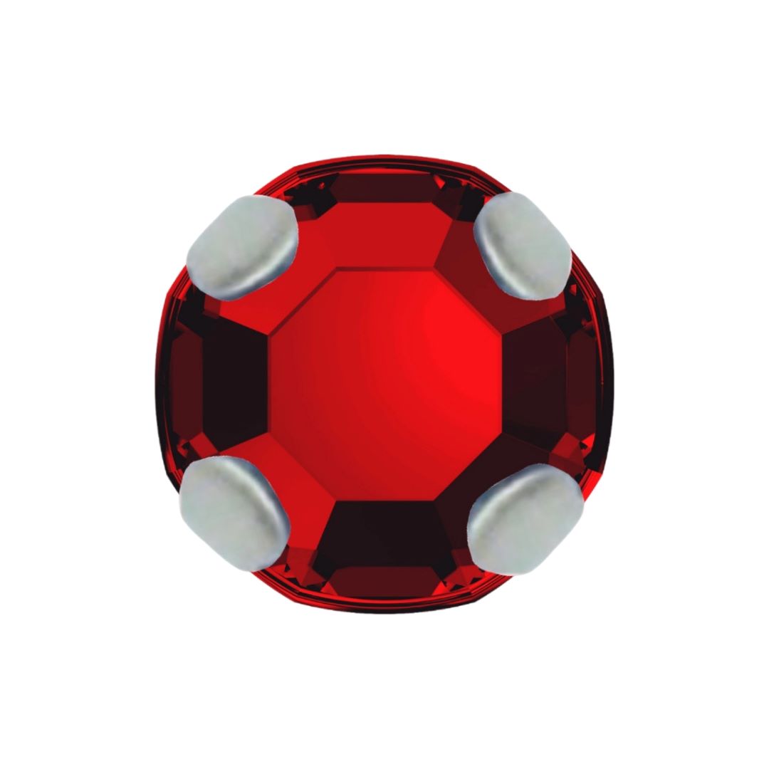 Czech Rosemonte – Round – 4mm - Silver / Light Siam