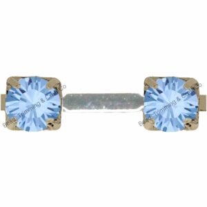 Swarovski Bar Cupchain - 3.2mm - Light Sapphire / Rhodium - Price per centimeter