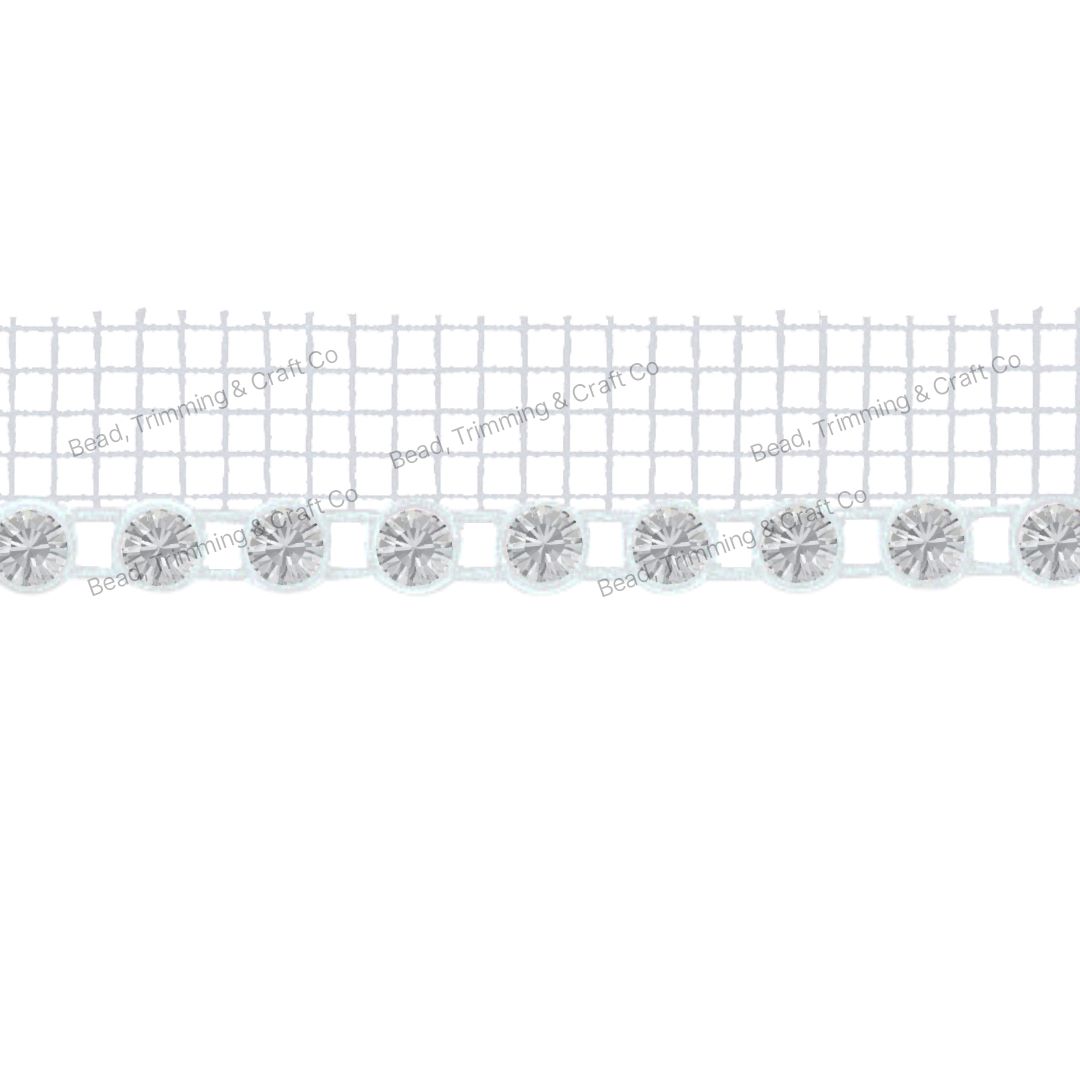 Swarovski Trimming - 1 Row / Net - 2.4mm - Crystal / White - Price per centimeter