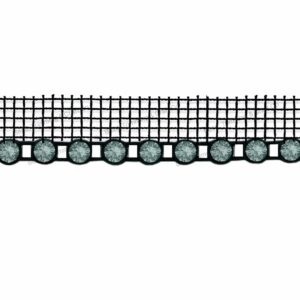 Swarovski Trimming - 1 Row / Net - 2.4mm - Black Diamond / Black - Price per centimeter