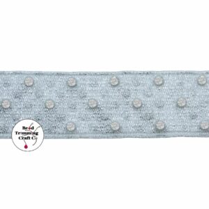 Swarovski Stretch Banding - 30mm - Crystal / Silver - Price per centimeter
