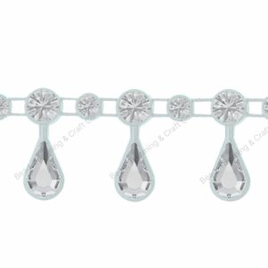 Swarovski Tear Drop Trimming - 10mm - Crystal / White - Price per centimeter