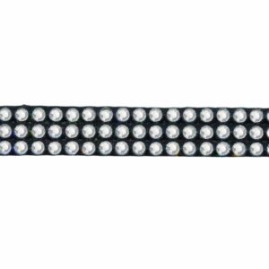 Swarotex Trimming - Heat Fix - 3 Row - 10mm - Crystal / Black - Price per centimeter